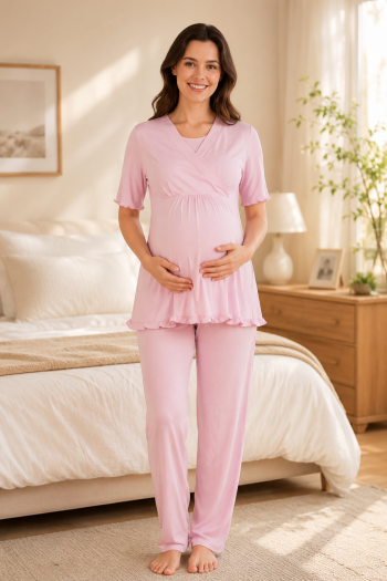 Effortt 3032 Pudra Hamile Lohusa Pijama Takımı Effortt 3032 Pudra Hamile Lohusa Pijama Takımı